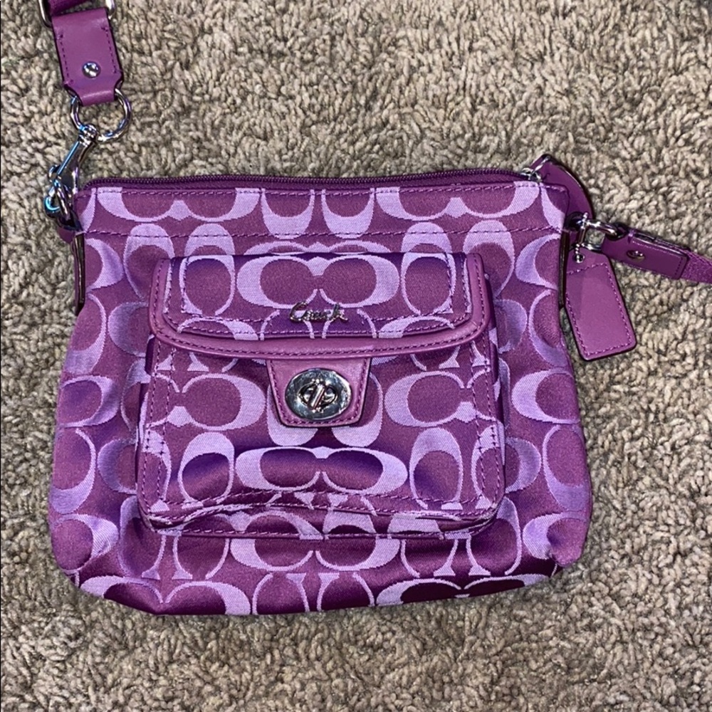 purple coach crossbody purse